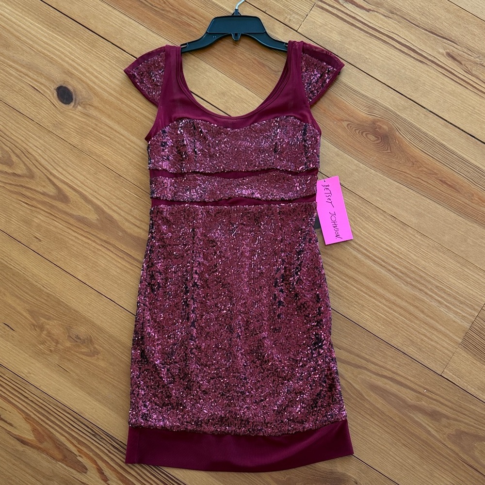Betsey Johnson Burgundy Sequin Dress